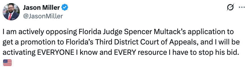 Trump Ally Jason Miller Attacks His Paternity Case Judge In Social Media Blast